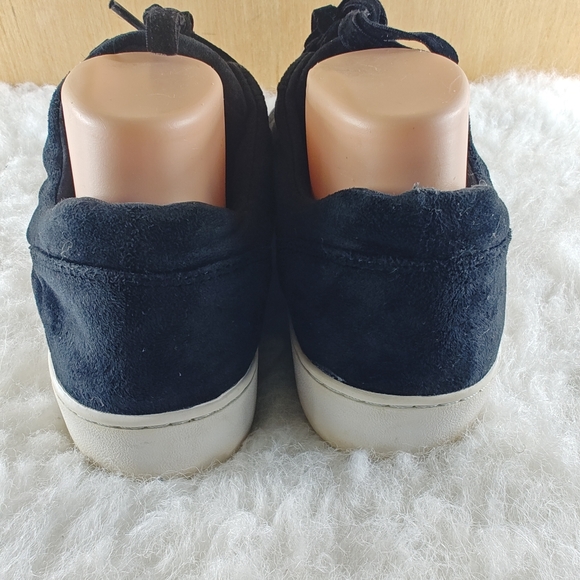 Vionic Women Sz 10 Suede Leather Black Sneakers Comfort Lace Up Shoes No insoles - Picture 6 of 11